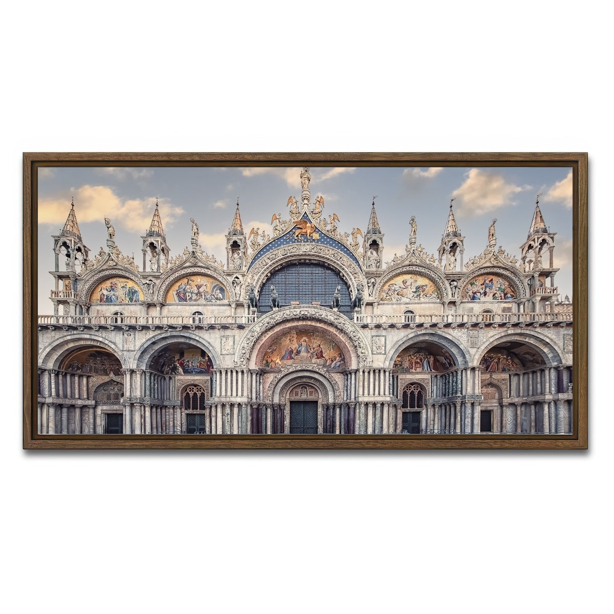 AUTO-MOCKUP WHITE | St Marks Basilica | 1 Piece | Walnut Framed Canvas | group=2x1