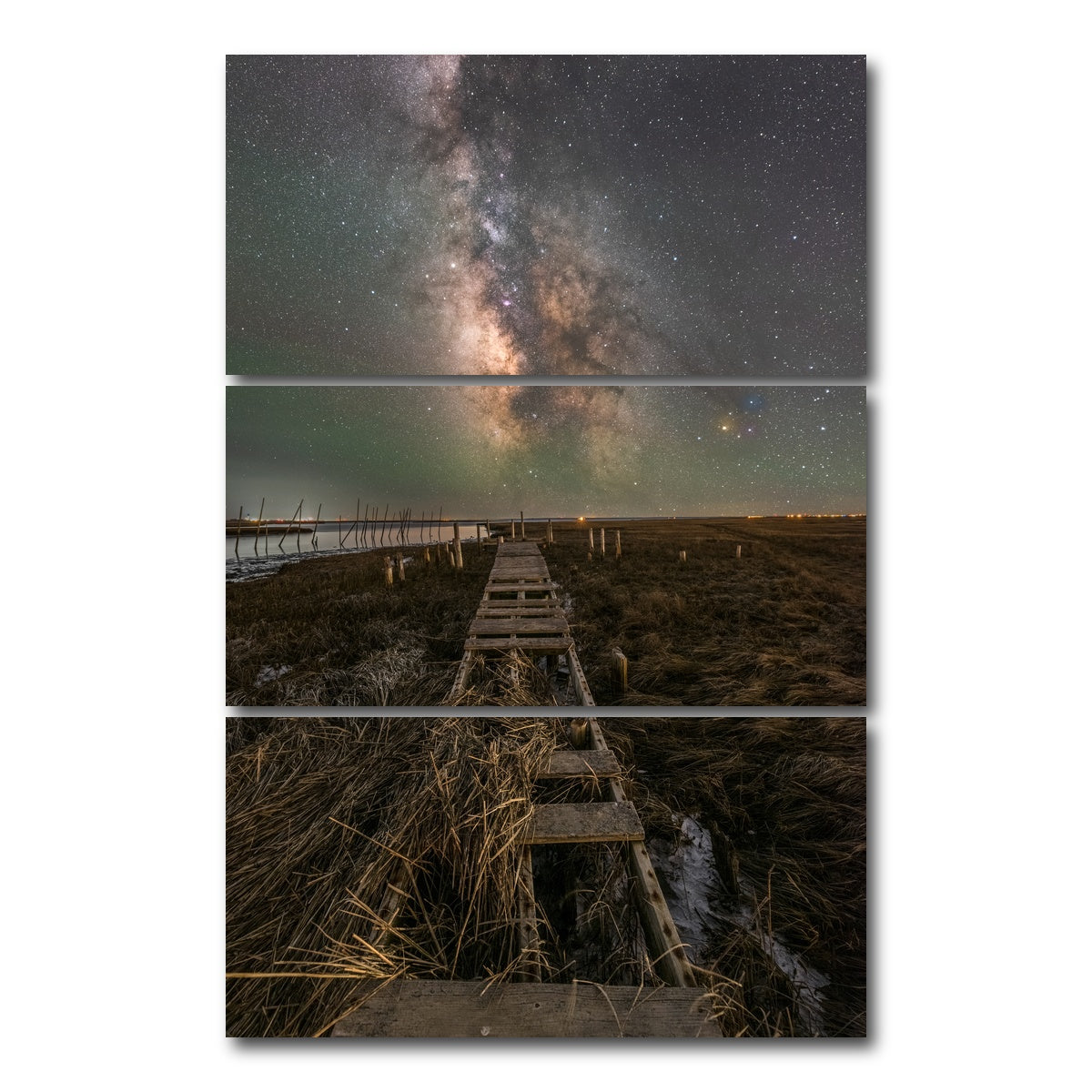 AUTO-MOCKUP WHITE | Stairway to the Heavens | 3 Piece | Gallery Wrap Canvas | group=12x24_stacked