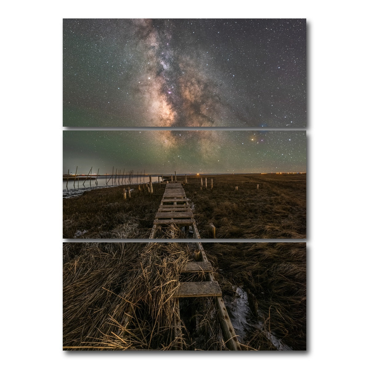 AUTO-MOCKUP WHITE | Stairway to the Heavens | 3 Piece | Gallery Wrap Canvas | group=8x18_stacked