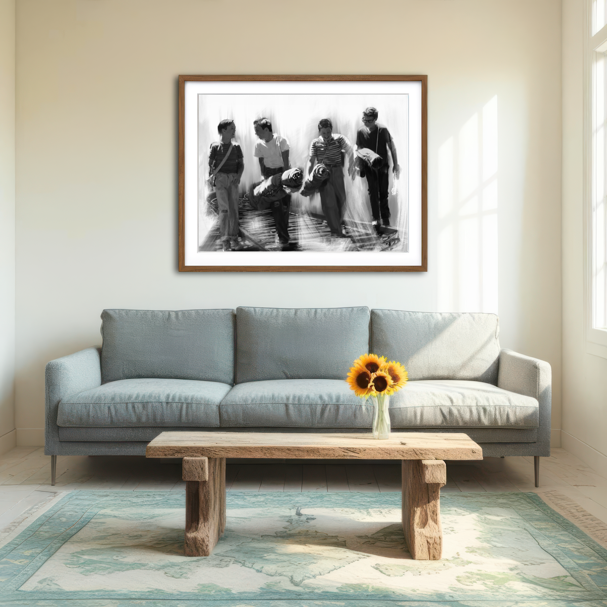 AUTO-MOCKUP ROOM | Stand By Me Grayscale Wall Art