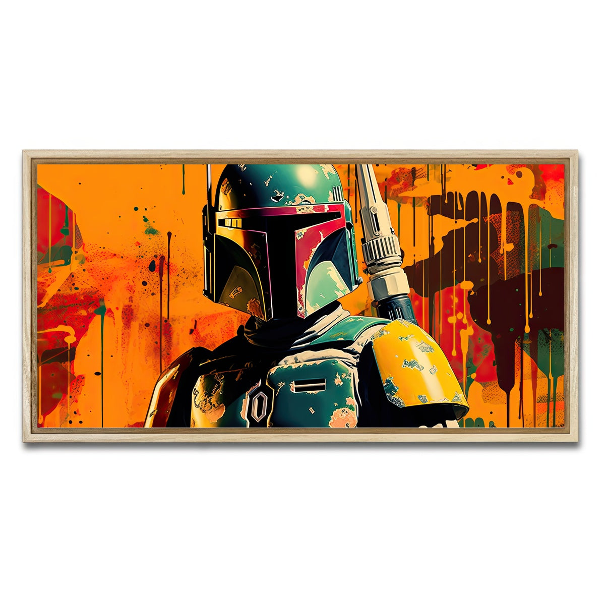 AUTO-MOCKUP WHITE | Star wars Fett | 1 Piece | Natural Framed Canvas | group=2x1