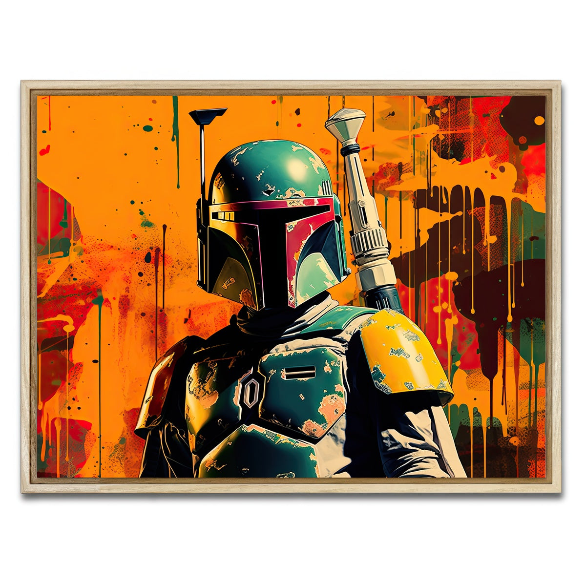 AUTO-MOCKUP WHITE | Star wars Fett | 1 Piece | Natural Framed Canvas | group=4x3