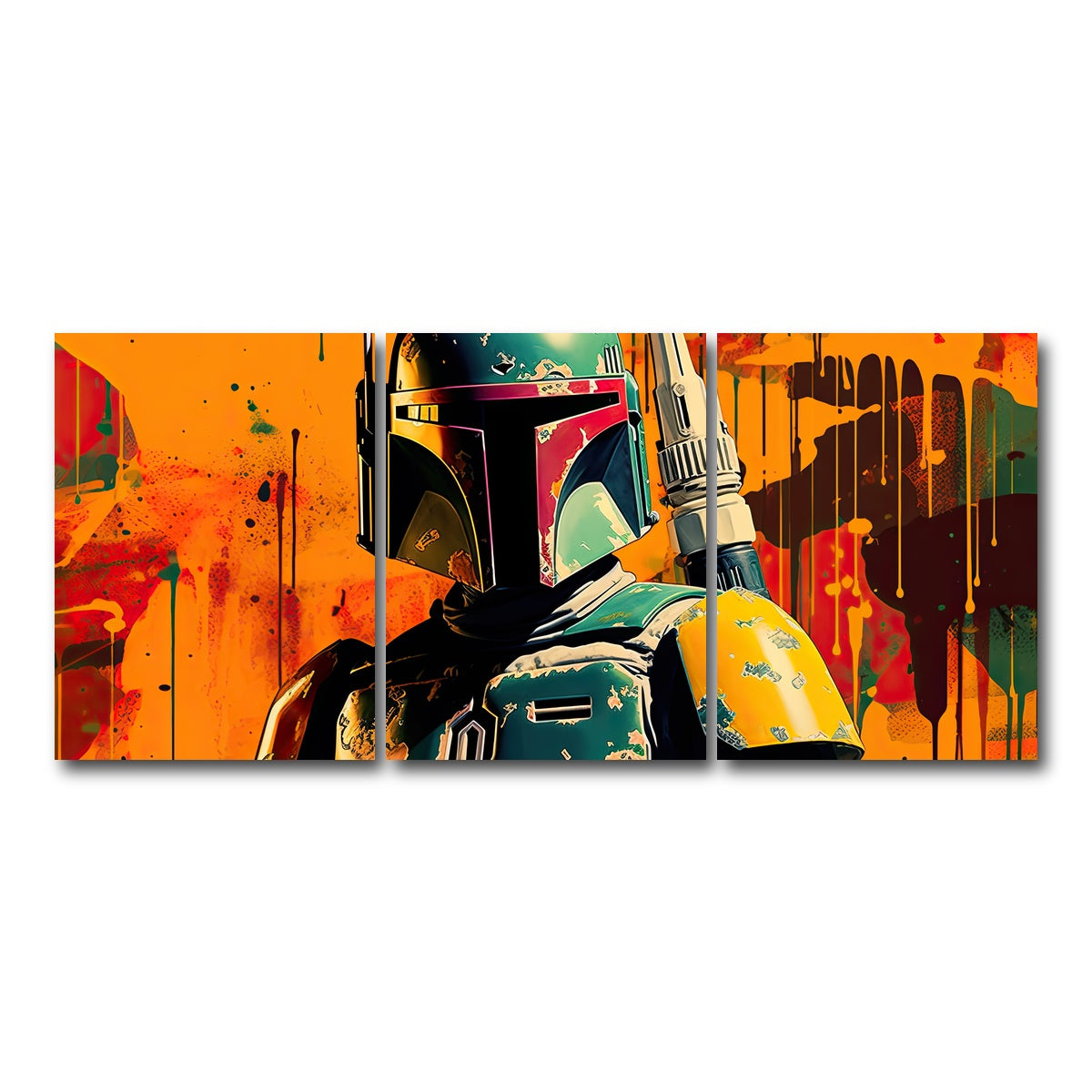 AUTO-MOCKUP WHITE | Star wars Fett | 3 Piece | Gallery Wrap Canvas | group=18x24