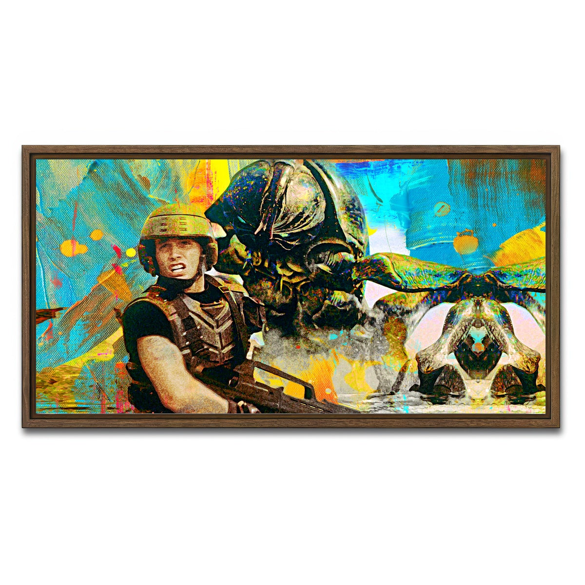 AUTO-MOCKUP WHITE | Starship Troopers | 1 Piece | Walnut Framed Canvas | group=2x1