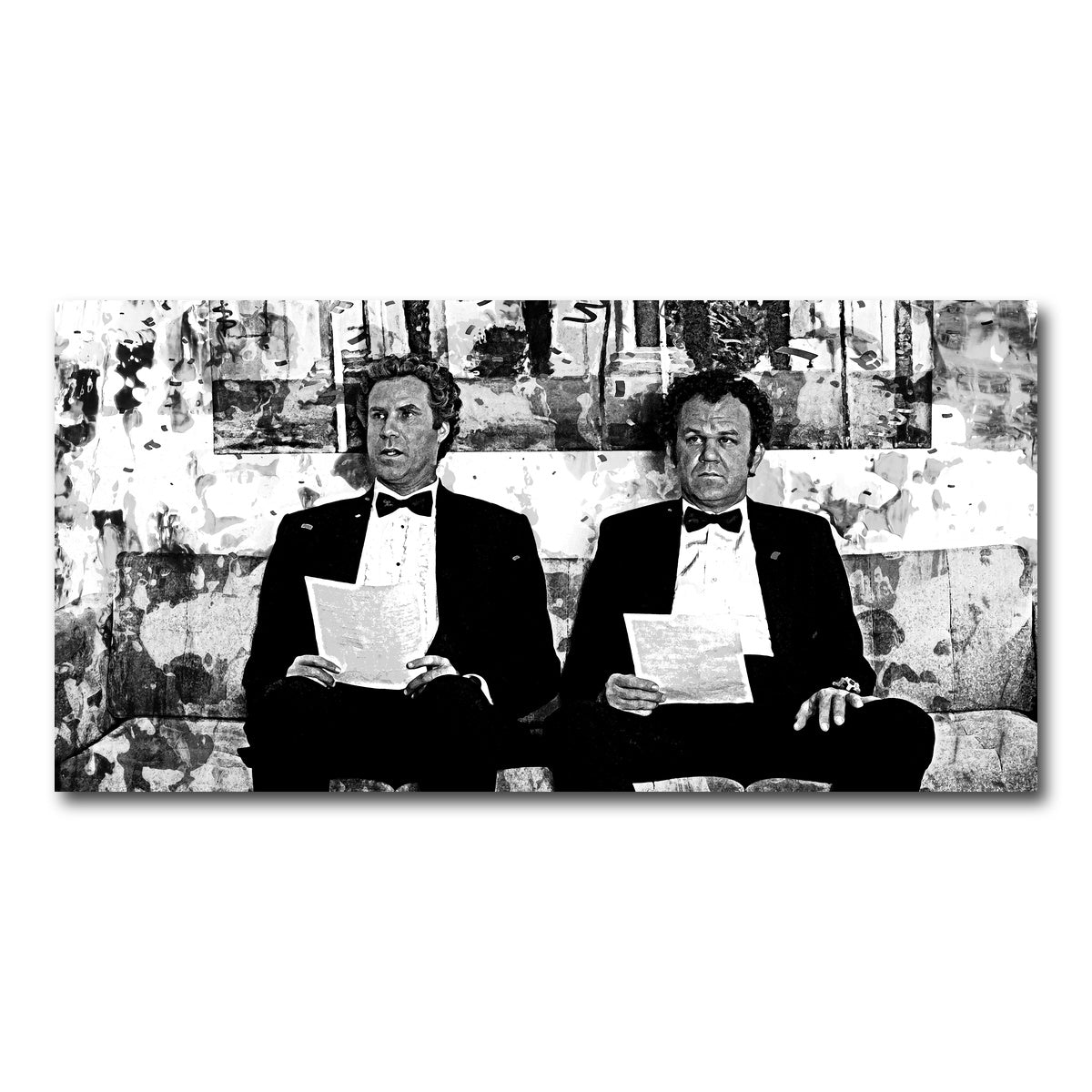 AUTO-MOCKUP WHITE | Step Brothers Grayscale | 1 Piece | Gallery Wrap Canvas | group=2x1