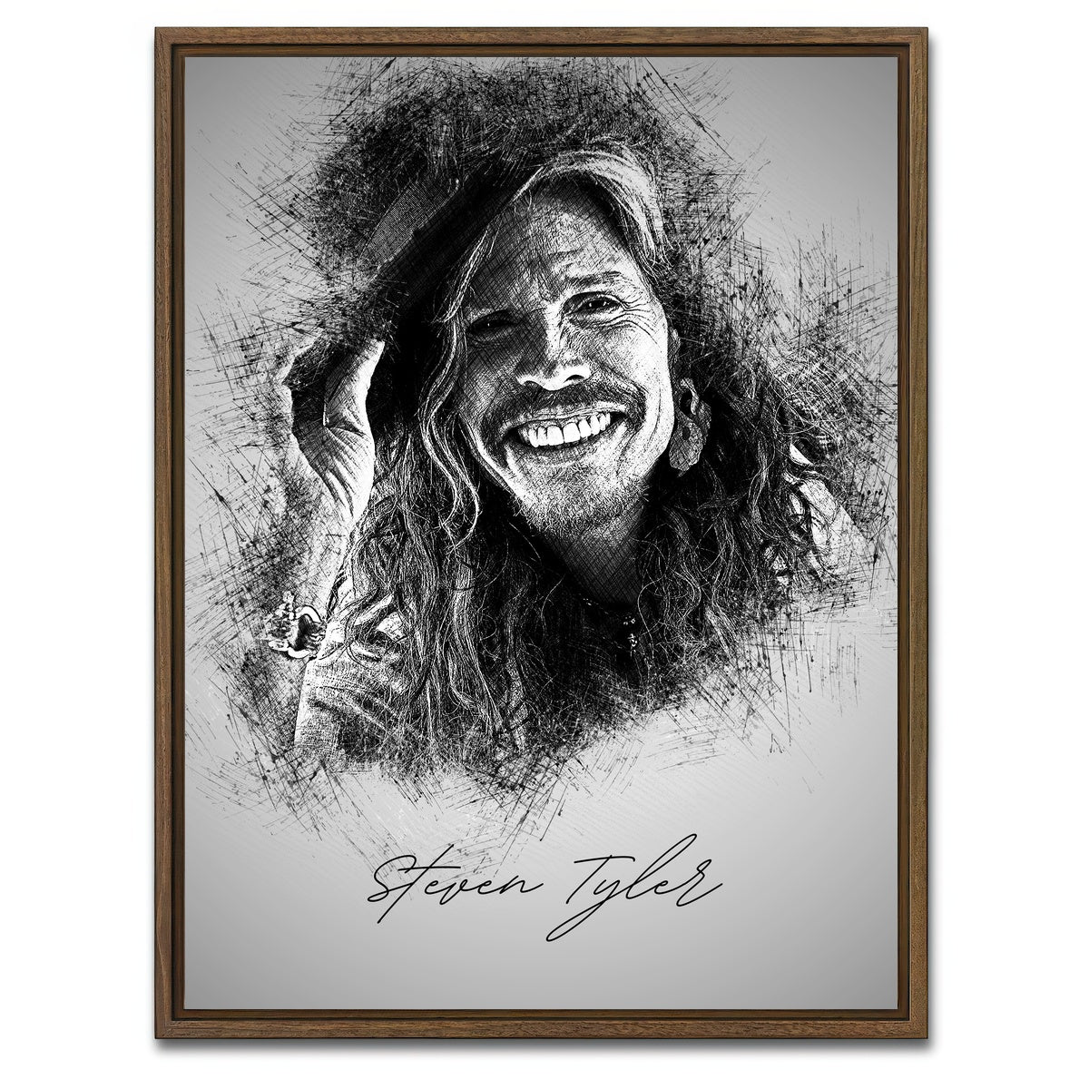 AUTO-MOCKUP WHITE | Steven Tyler | 1 Piece | Walnut Framed Canvas | group=3x4