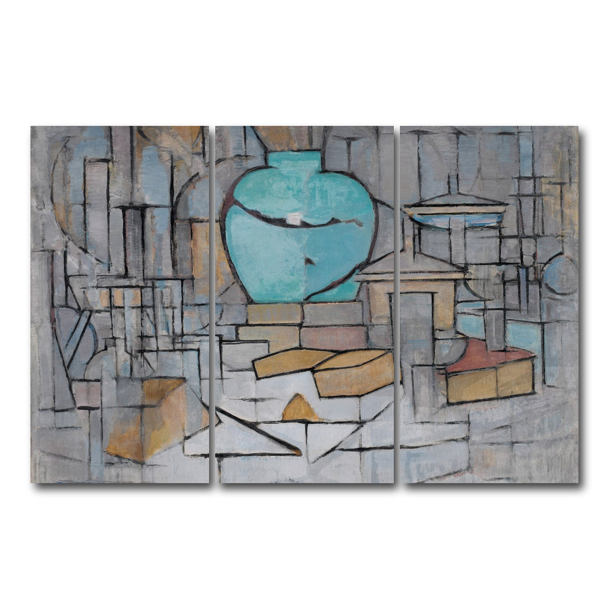 AUTO-MOCKUP WHITE | Stilleven met gemberpot | 3 Piece | Gallery Wrap Canvas | group=12x24