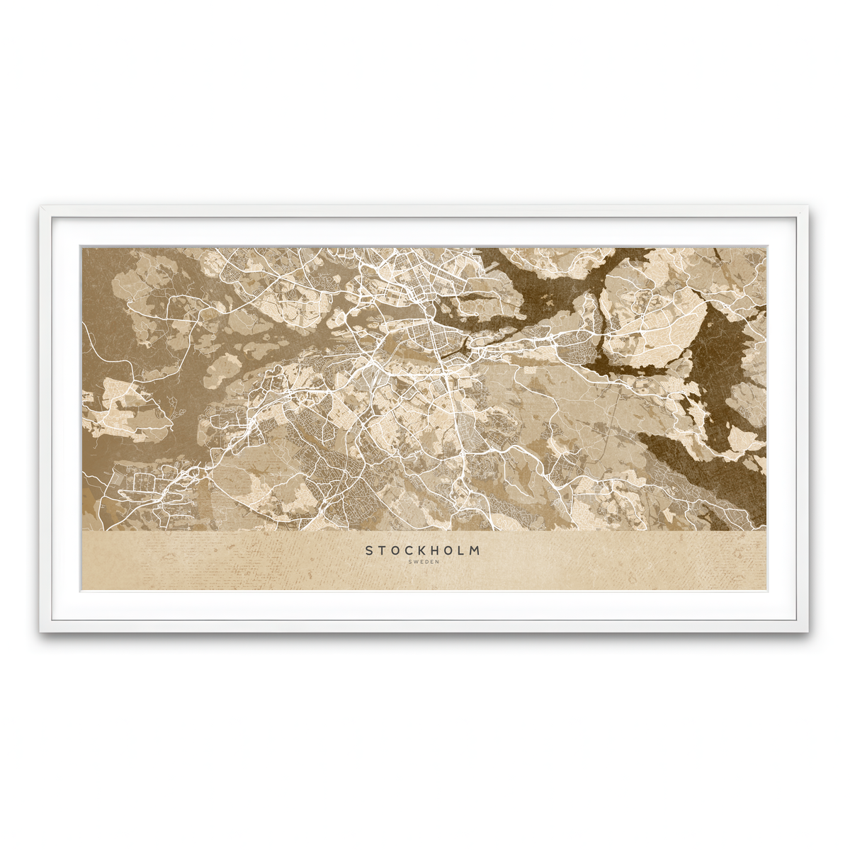 Framed Print 2x1 White