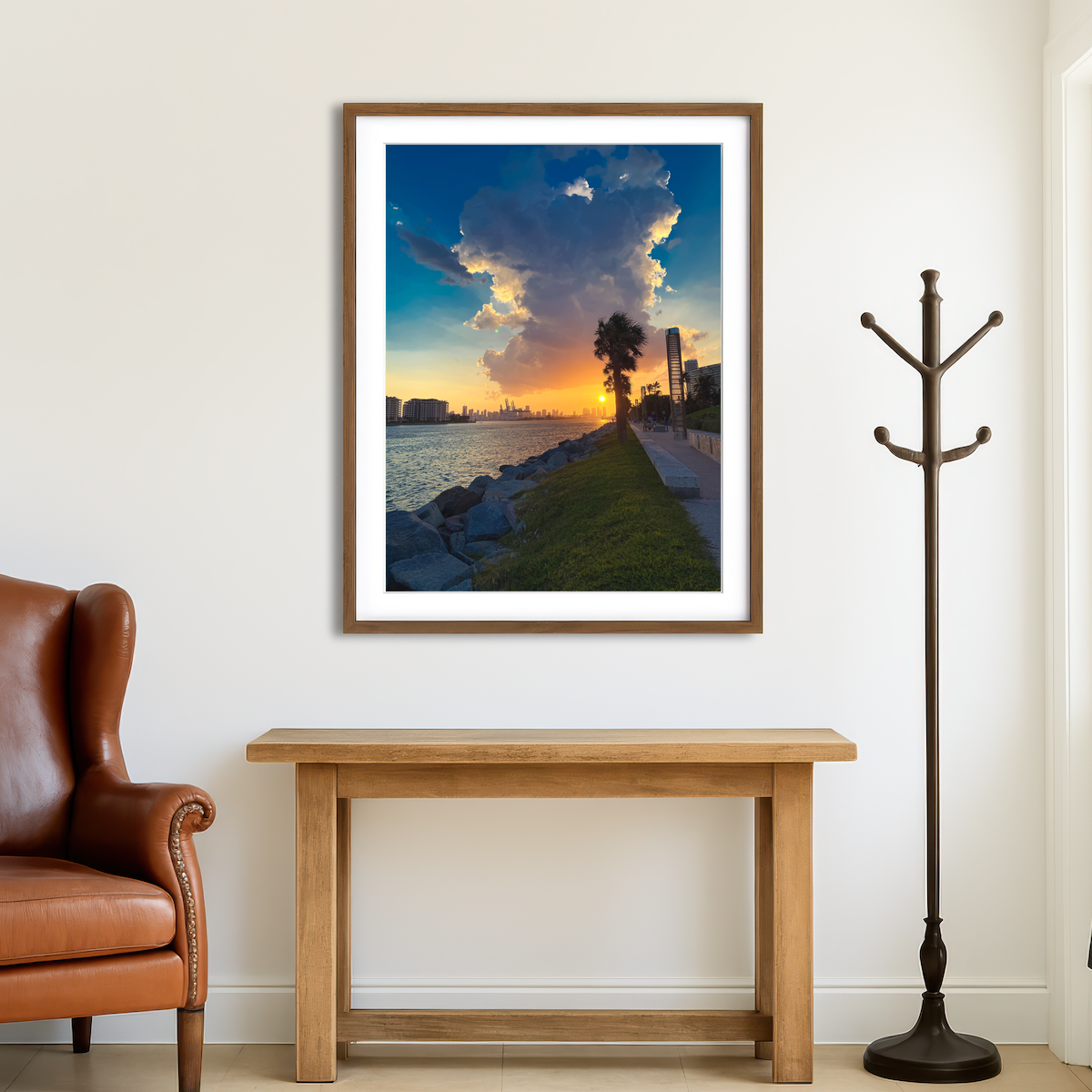 AUTO-MOCKUP ROOM | Sun Over Miami Wall Art