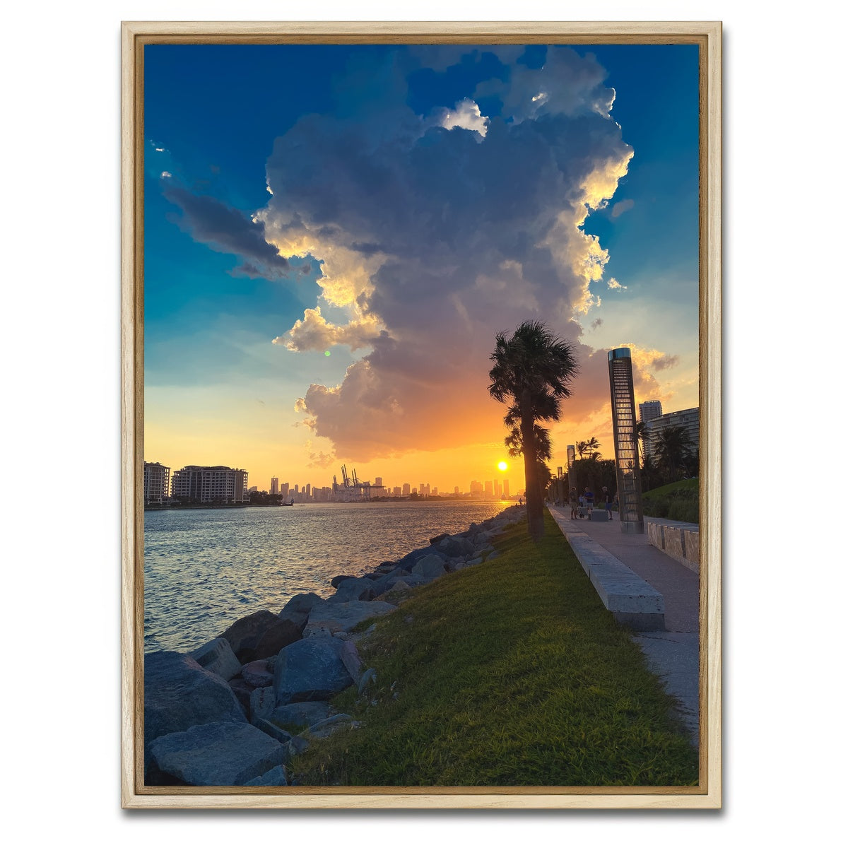 AUTO-MOCKUP WHITE | Sun Over Miami | 1 Piece | Natural Framed Canvas | group=3x4