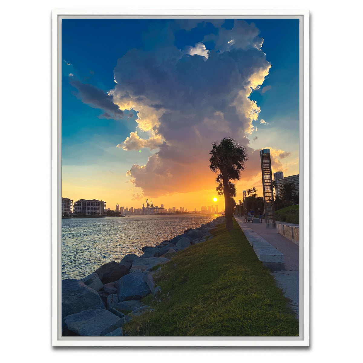 AUTO-MOCKUP WHITE | Sun Over Miami | 1 Piece | White Framed Canvas | group=3x4