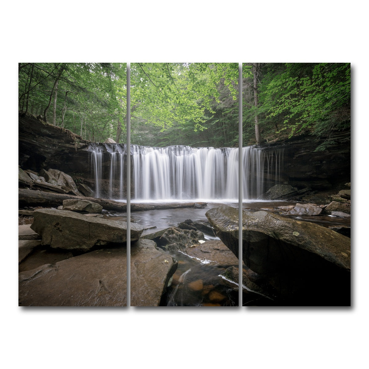 AUTO-MOCKUP WHITE | Sunrise At Ricketts Glenn | 3 Piece | Gallery Wrap Canvas | group=8x18