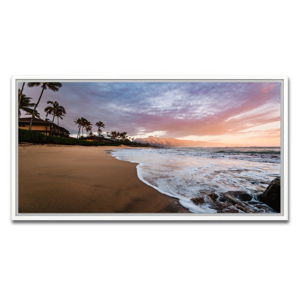 AUTO-MOCKUP WHITE | Sunrise Beach | 1 Piece | White Framed Canvas | group=2x1
