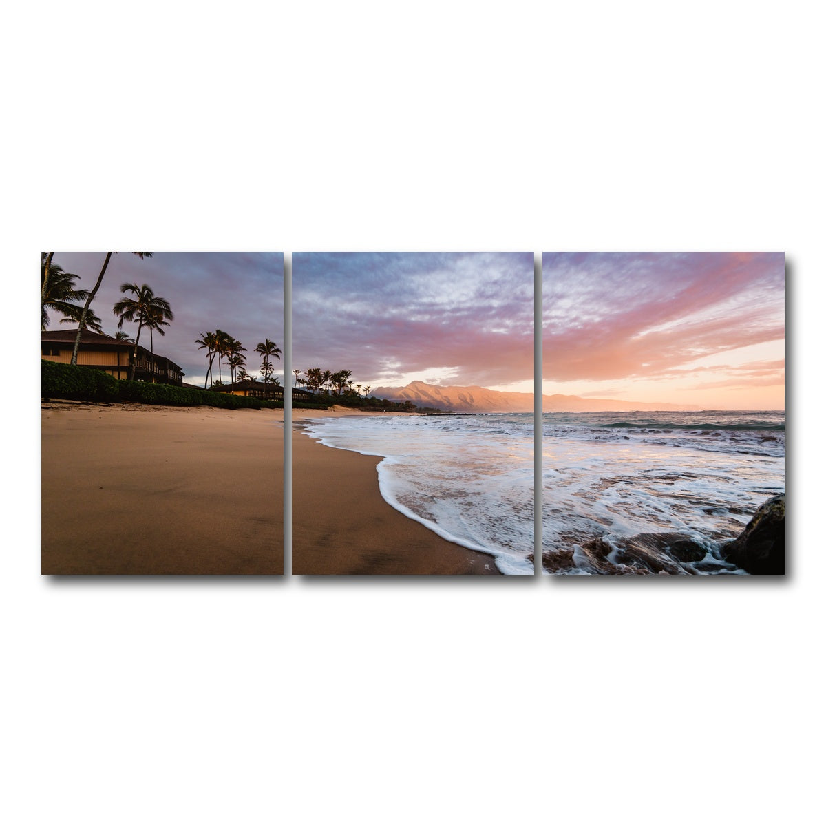 AUTO-MOCKUP WHITE | Sunrise Beach | 3 Piece | Gallery Wrap Canvas | group=18x24