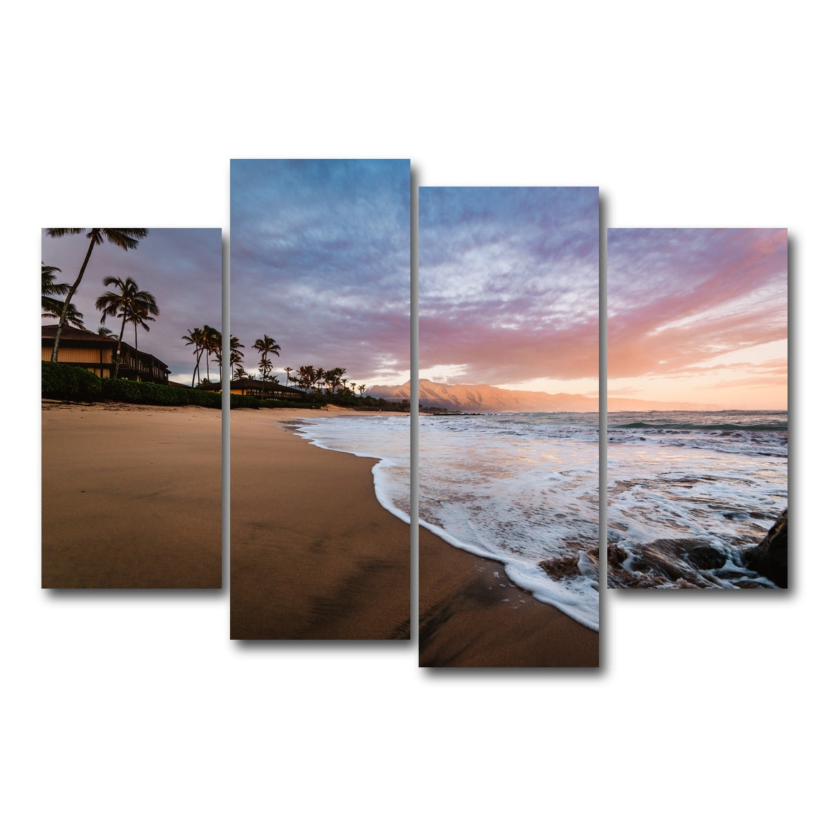 AUTO-MOCKUP WHITE | Sunrise Beach | 4 Piece | Gallery Wrap Canvas | group=4_short