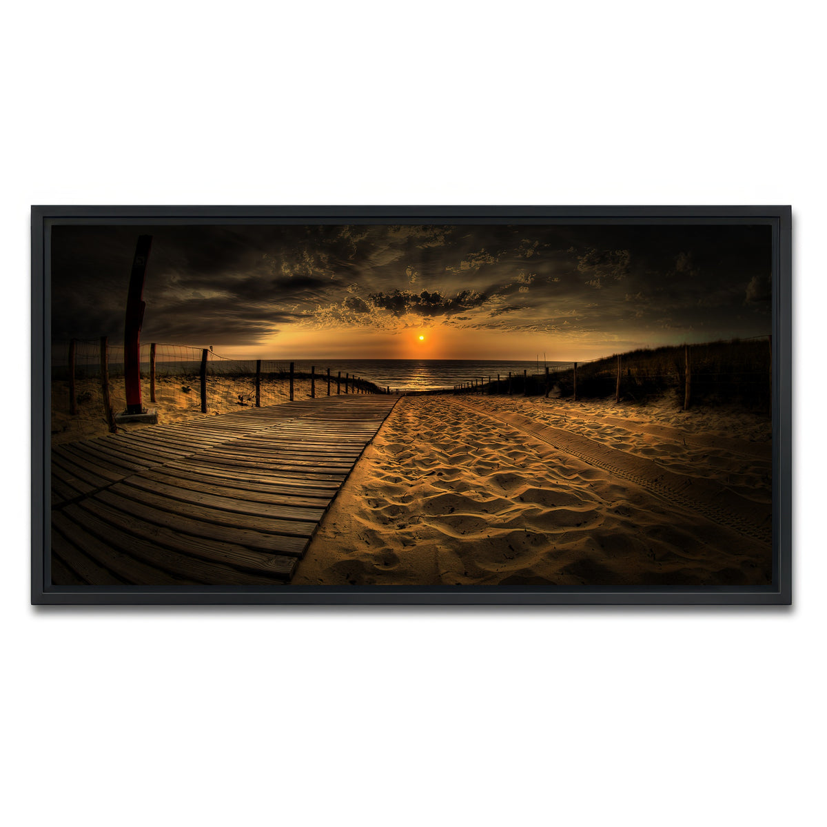 AUTO-MOCKUP WHITE | Sunset Beach | 1 Piece | Black Frame | group=2x1