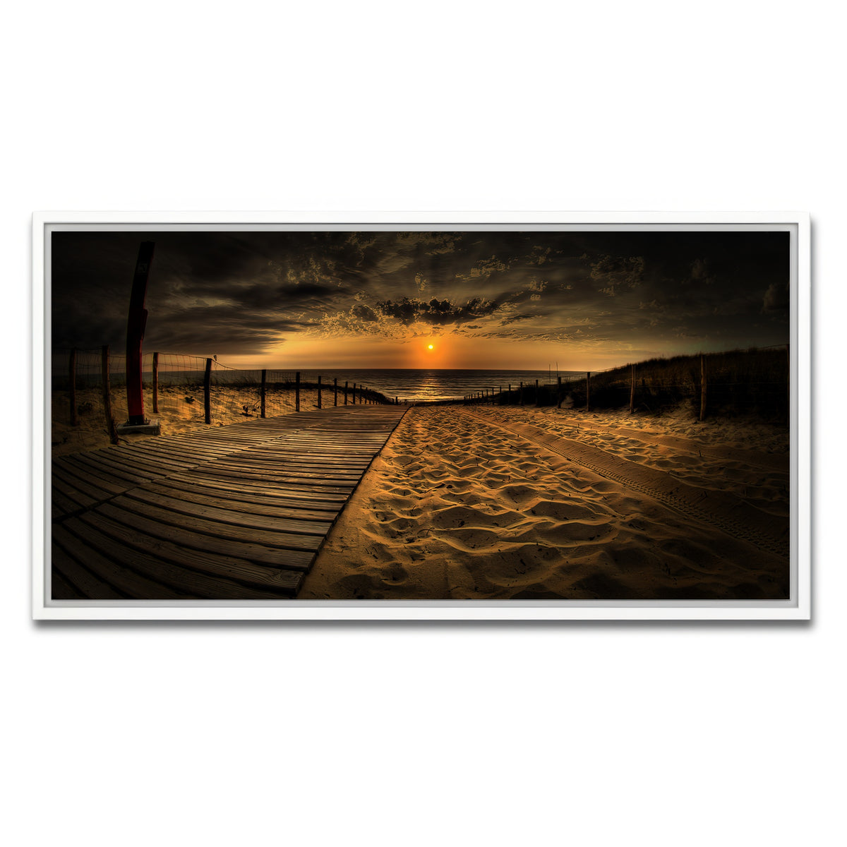 AUTO-MOCKUP WHITE | Sunset Beach | 1 Piece | White Frame | group=2x1