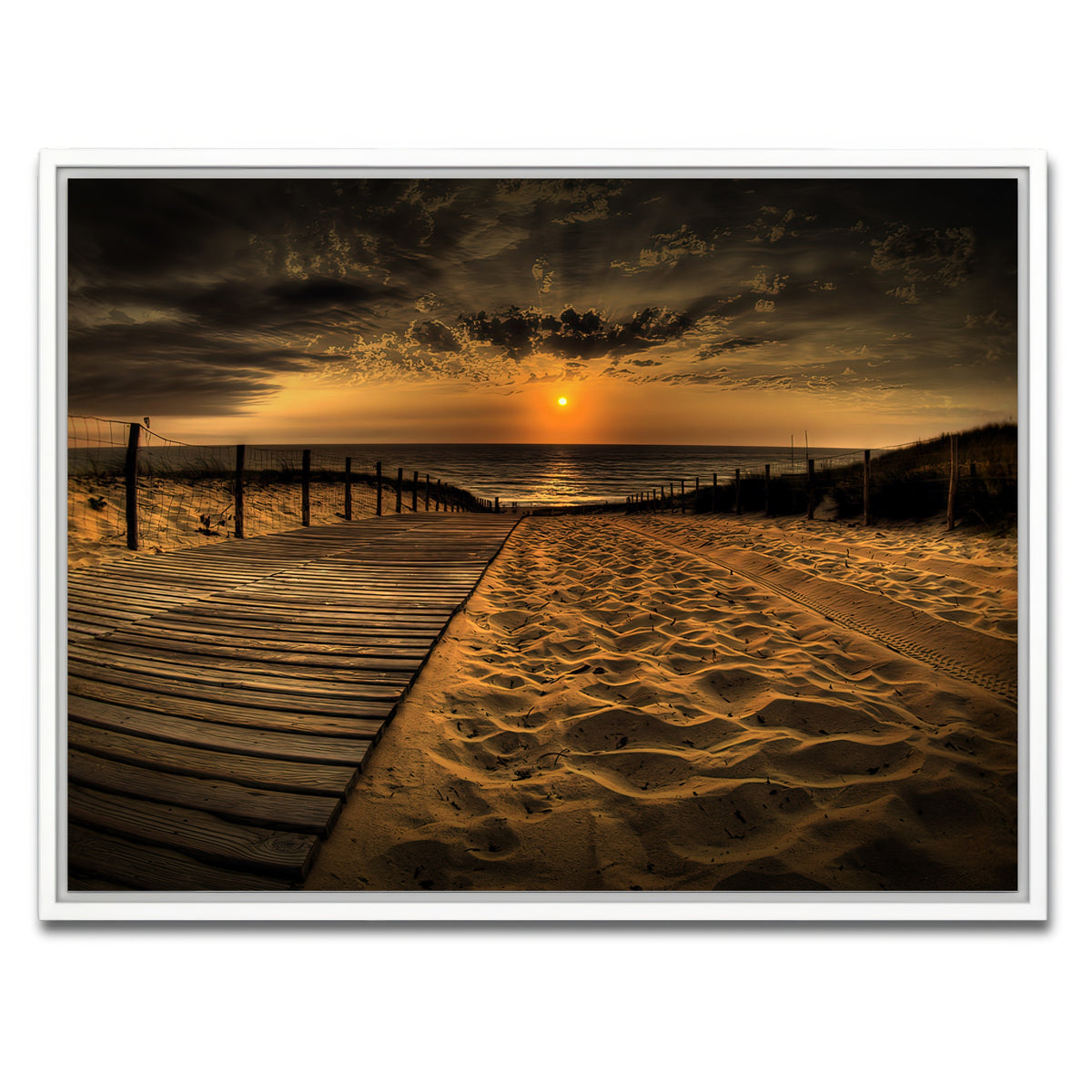 AUTO-MOCKUP WHITE | Sunset Beach | 1 Piece | White Frame | group=4x3