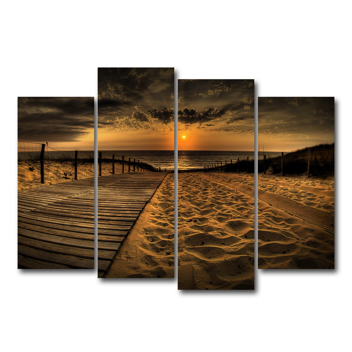 AUTO-MOCKUP WHITE | Sunset Beach | 4 Piece | Gallery Wrapped | group=4_normal