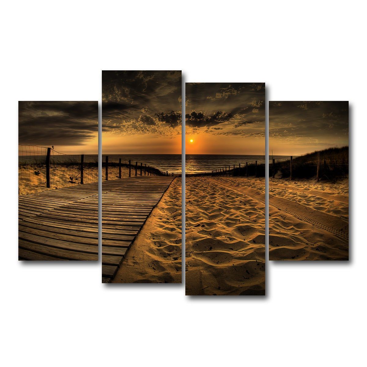 AUTO-MOCKUP WHITE | Sunset Beach | 4 Piece | Gallery Wrapped | group=4_short