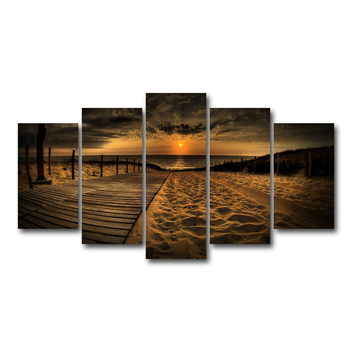 AUTO-MOCKUP WHITE | Sunset Beach | 5 Piece | Gallery Wrapped | group=5_normal