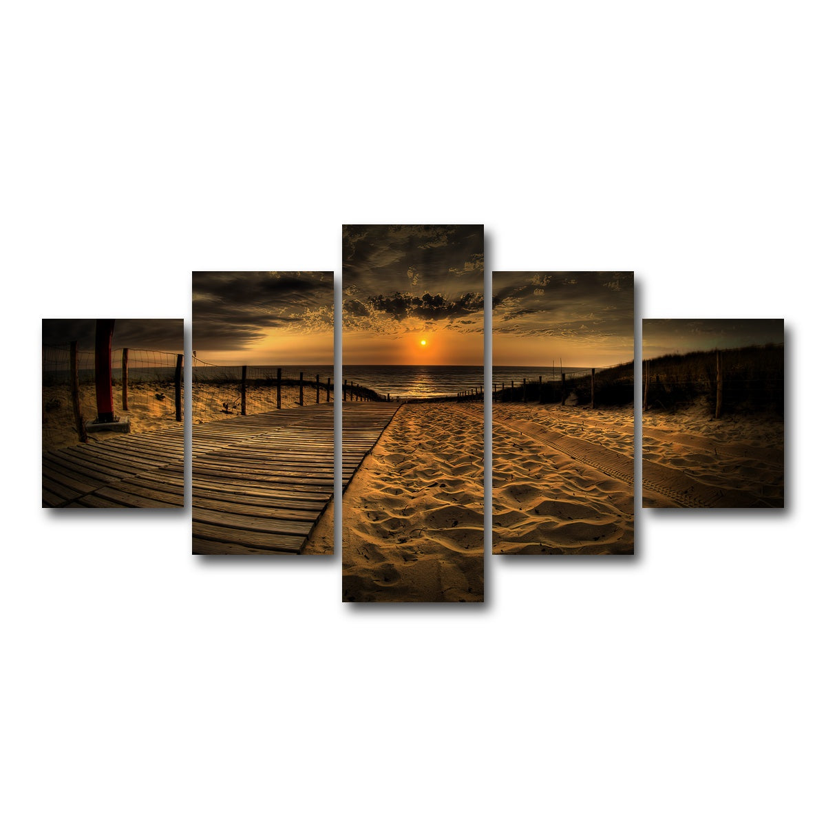 AUTO-MOCKUP WHITE | Sunset Beach | 5 Piece | Gallery Wrapped | group=5_short