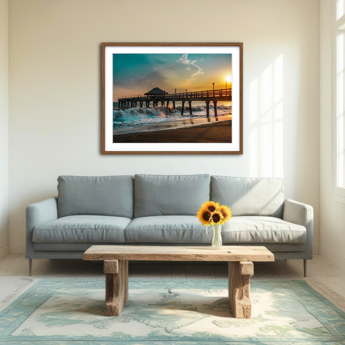 AUTO-MOCKUP ROOM | Sunset Pier Wall Art