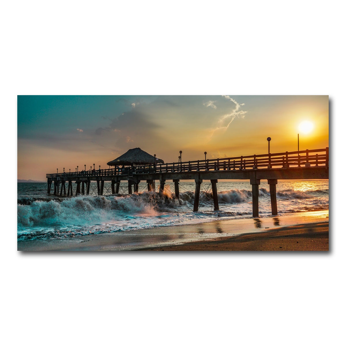 AUTO-MOCKUP WHITE | Sunset Pier | 1 Piece | Gallery Wrap Canvas | group=2x1