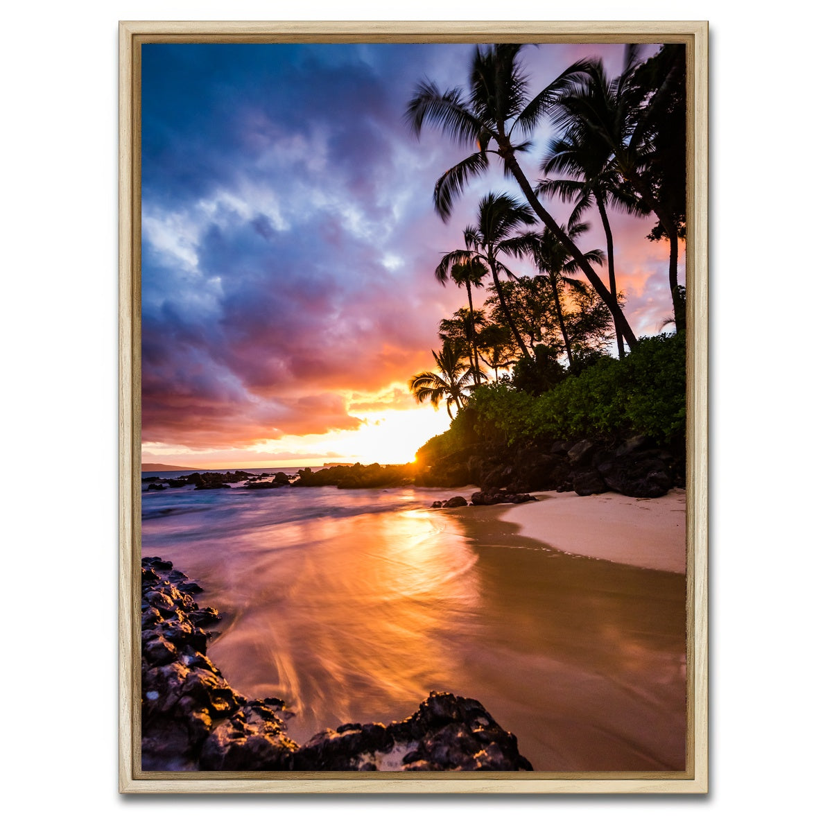 AUTO-MOCKUP WHITE | Sunset by the Beach | 1 Piece | Natural Framed Canvas | group=3x4