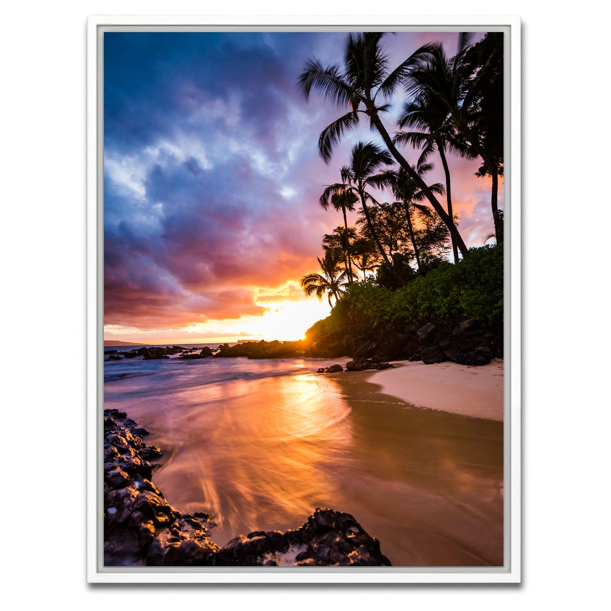 AUTO-MOCKUP WHITE | Sunset by the Beach | 1 Piece | White Framed Canvas | group=3x4