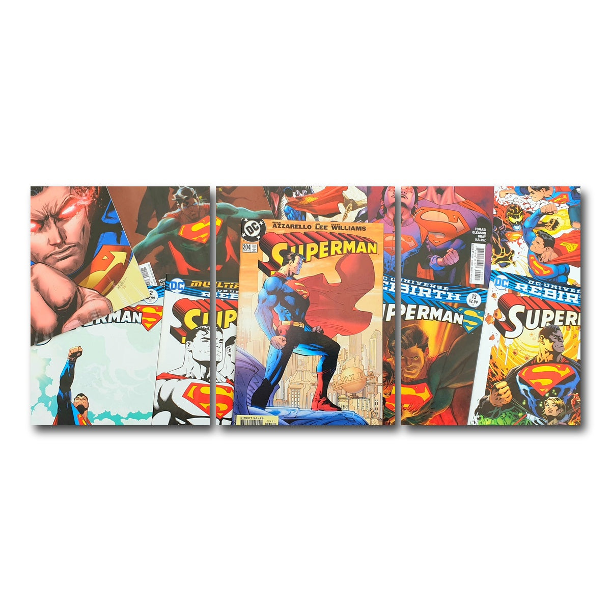AUTO-MOCKUP WHITE | Superman comic books | 3 Piece | Gallery Wrap Canvas | group=18x24
