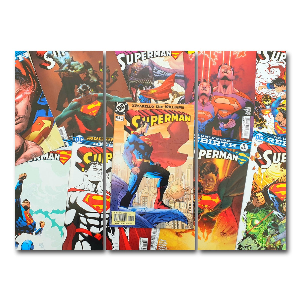 AUTO-MOCKUP WHITE | Superman comic books | 3 Piece | Gallery Wrap Canvas | group=8x18