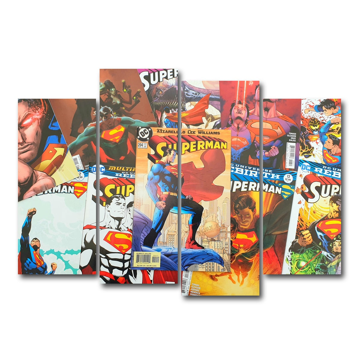 AUTO-MOCKUP WHITE | Superman comic books | 4 Piece | Gallery Wrap Canvas | group=4_normal