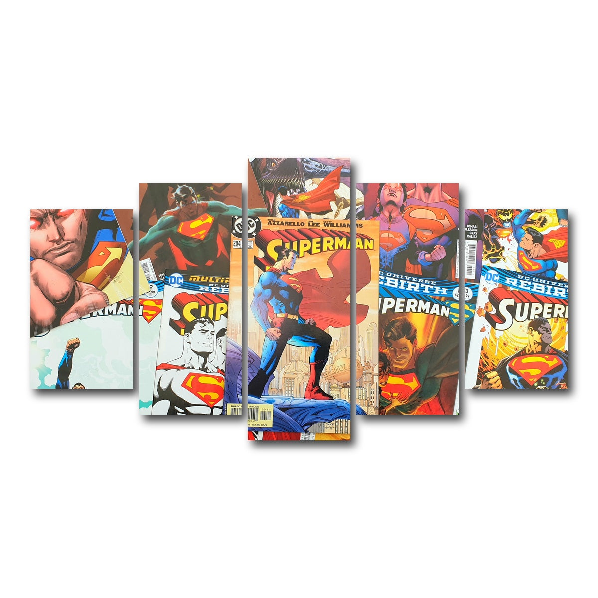 AUTO-MOCKUP WHITE | Superman comic books | 5 Piece | Gallery Wrap Canvas | group=5_normal