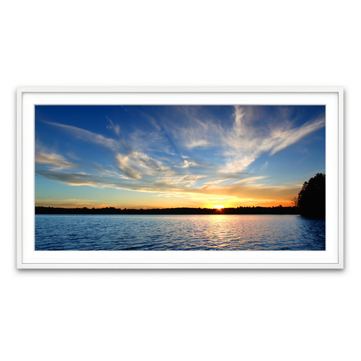 Framed Print 2x1 White