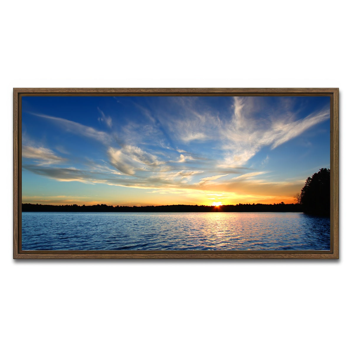 AUTO-MOCKUP WHITE | Sweeney Lake | 1 Piece | Walnut Framed Canvas | group=2x1