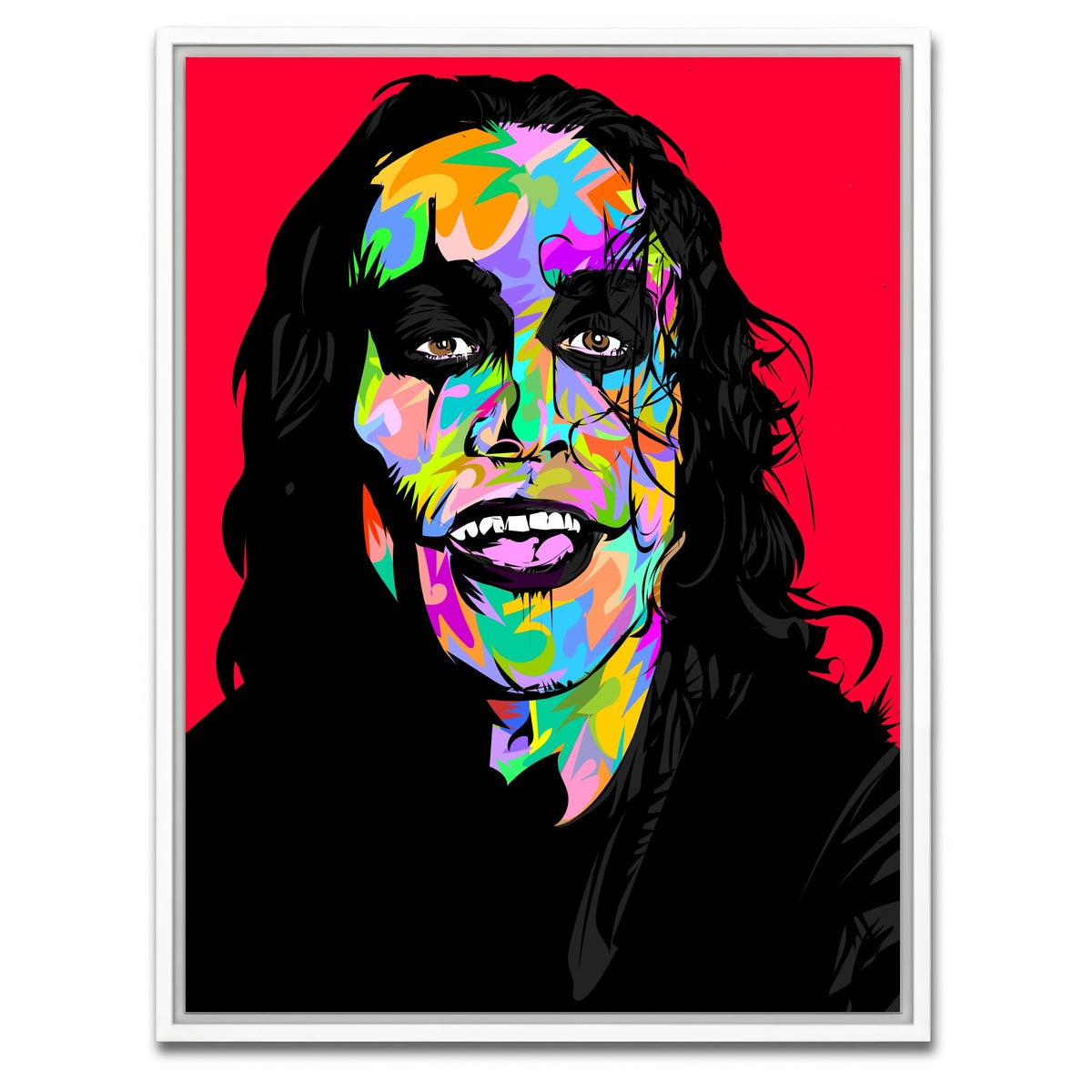 AUTO-MOCKUP WHITE | THE CROW in Red | 1 Piece | White Framed Canvas | group=3x4