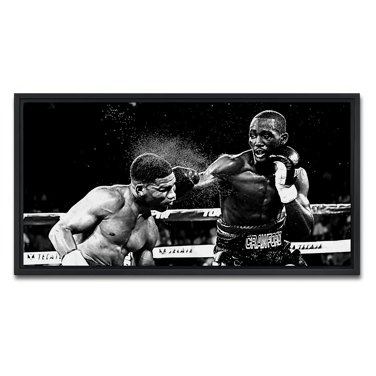 AUTO-MOCKUP WHITE | Terence Crawford Grayscale | 1 Piece | Black Framed Canvas | group=2x1