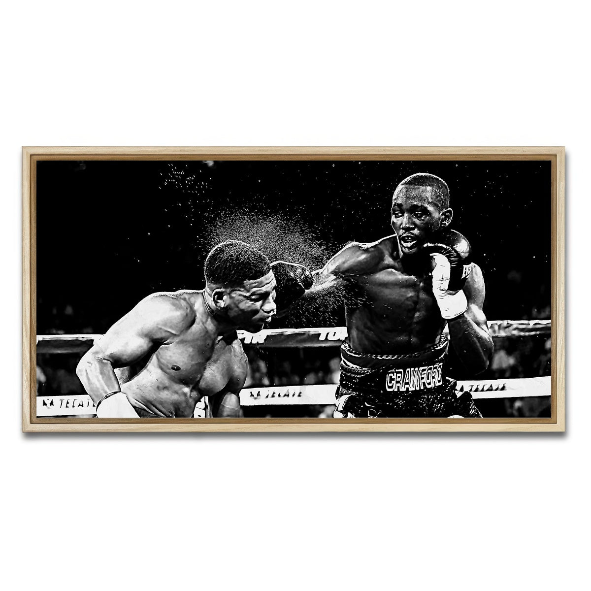 AUTO-MOCKUP WHITE | Terence Crawford Grayscale | 1 Piece | Natural Framed Canvas | group=2x1