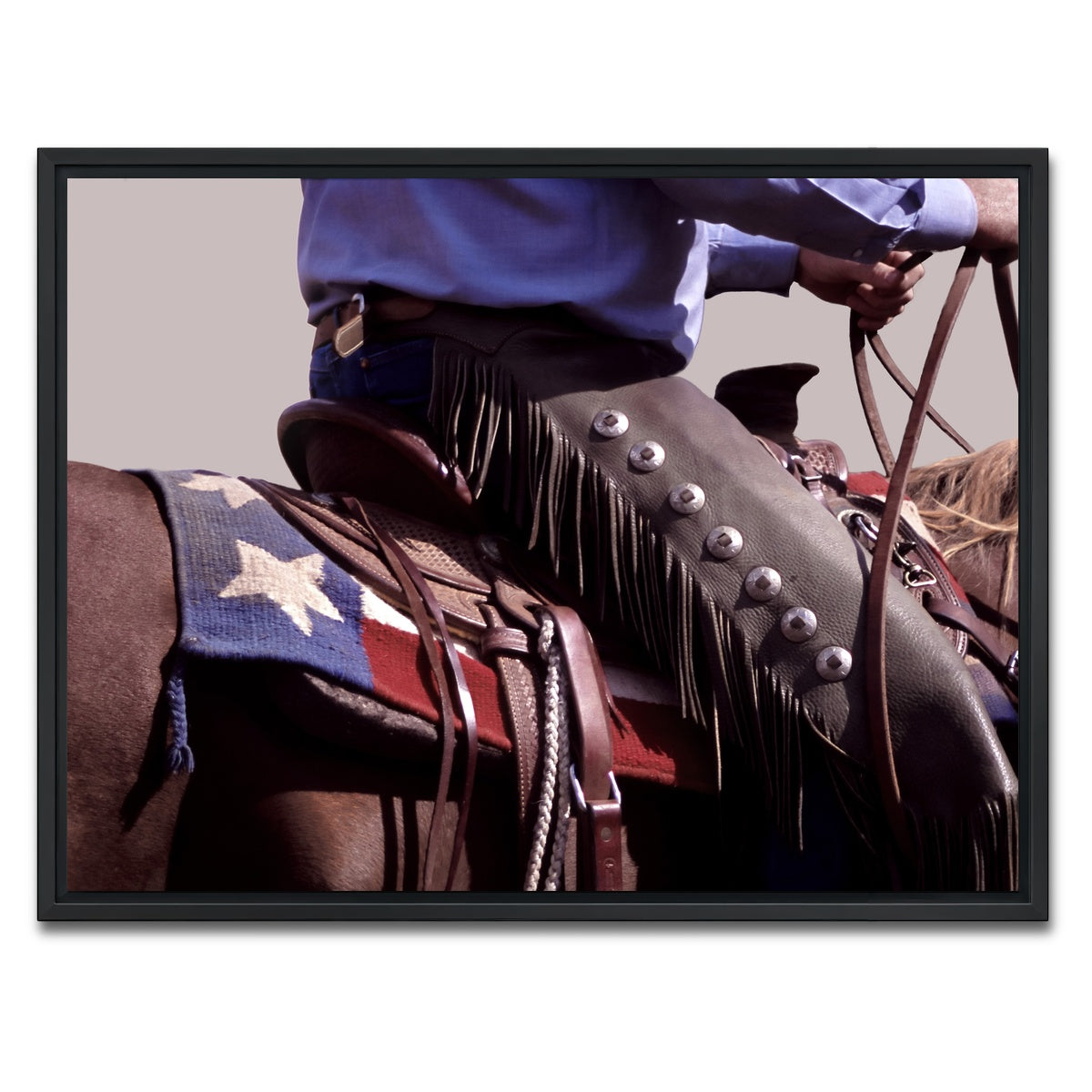 AUTO-MOCKUP WHITE | Texas Cowboy | 1 Piece | Black Framed Canvas | group=4x3