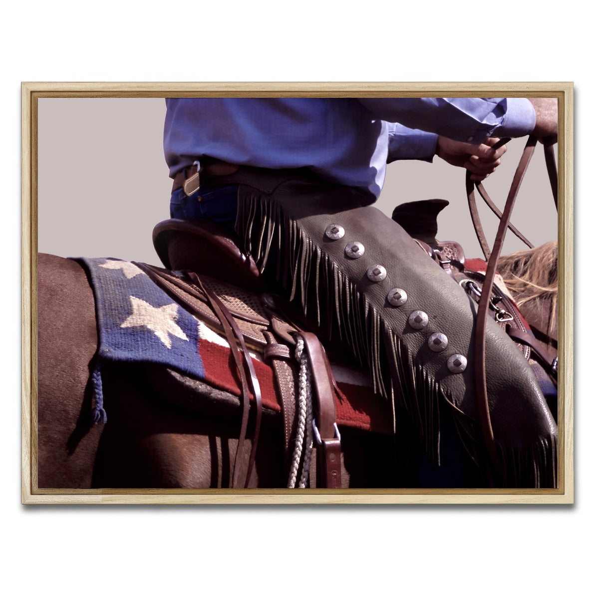 AUTO-MOCKUP WHITE | Texas Cowboy | 1 Piece | Natural Framed Canvas | group=4x3