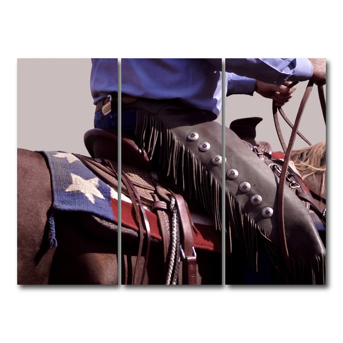 AUTO-MOCKUP WHITE | Texas Cowboy | 3 Piece | Gallery Wrap Canvas | group=8x18