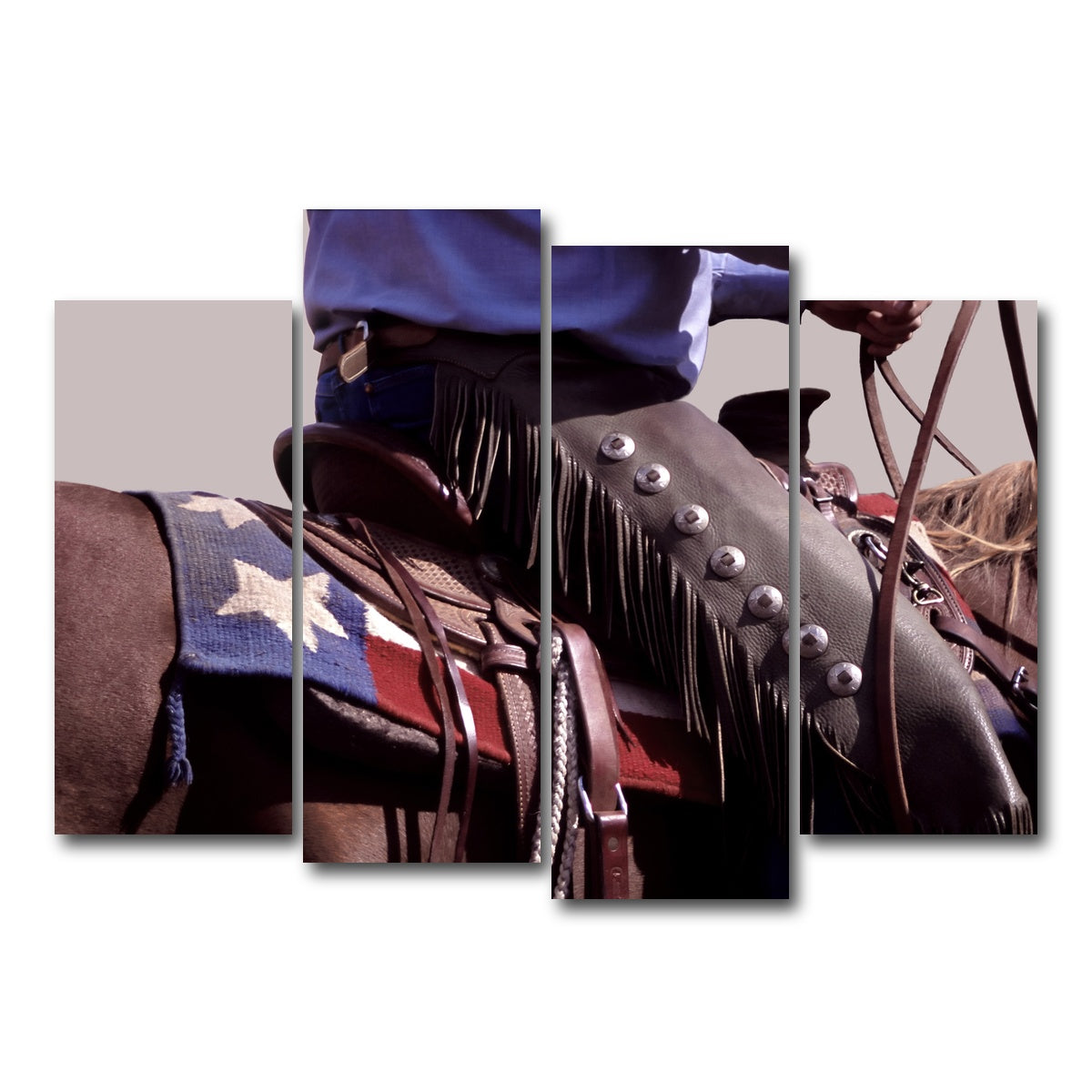 AUTO-MOCKUP WHITE | Texas Cowboy | 4 Piece | Gallery Wrap Canvas | group=4_normal
