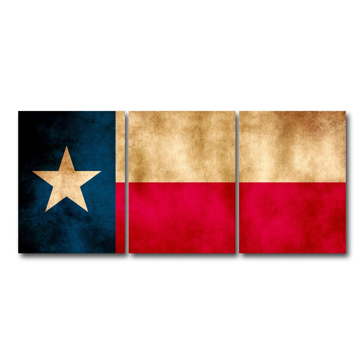 AUTO-MOCKUP WHITE | Texas State Flag | 3 Piece | Gallery Wrap Canvas | group=18x24