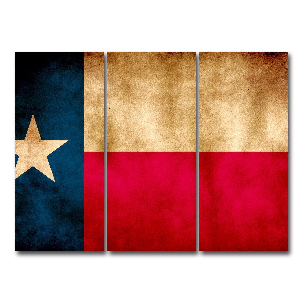 AUTO-MOCKUP WHITE | Texas State Flag | 3 Piece | Gallery Wrap Canvas | group=8x18