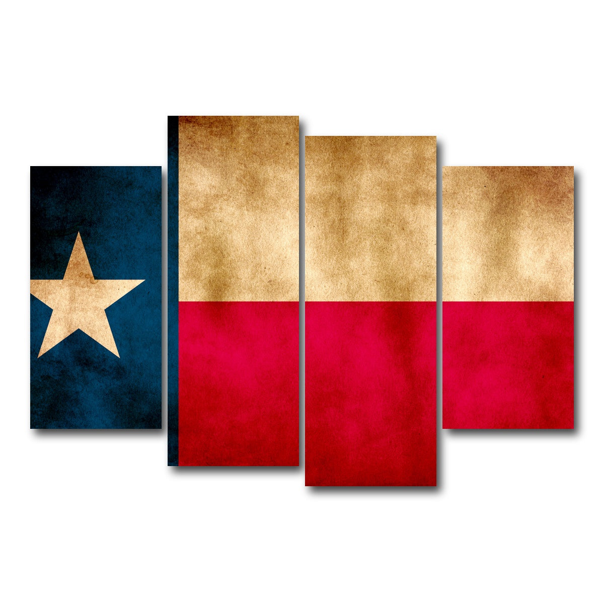 AUTO-MOCKUP WHITE | Texas State Flag | 4 Piece | Gallery Wrap Canvas | group=4_short