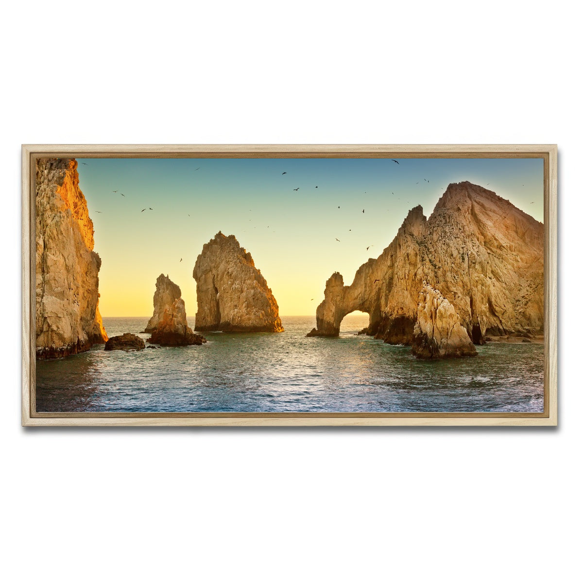 AUTO-MOCKUP WHITE | The Arch Of Cabo San Lucas | 1 Piece | Natural Framed Canvas | group=2x1