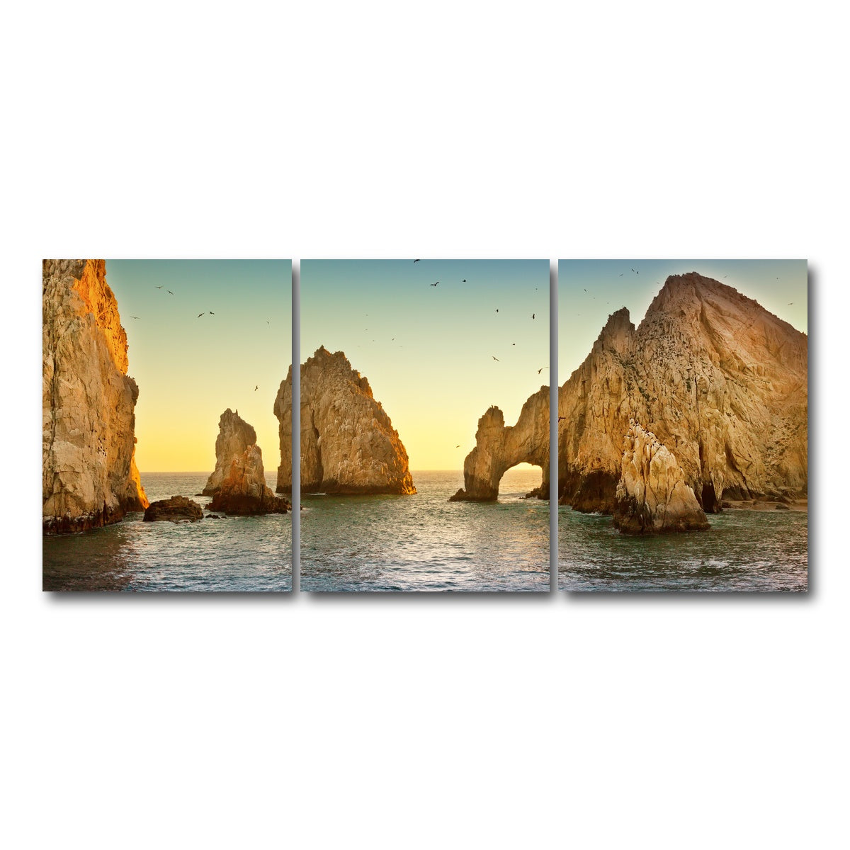 AUTO-MOCKUP WHITE | The Arch Of Cabo San Lucas | 3 Piece | Gallery Wrap Canvas | group=18x24