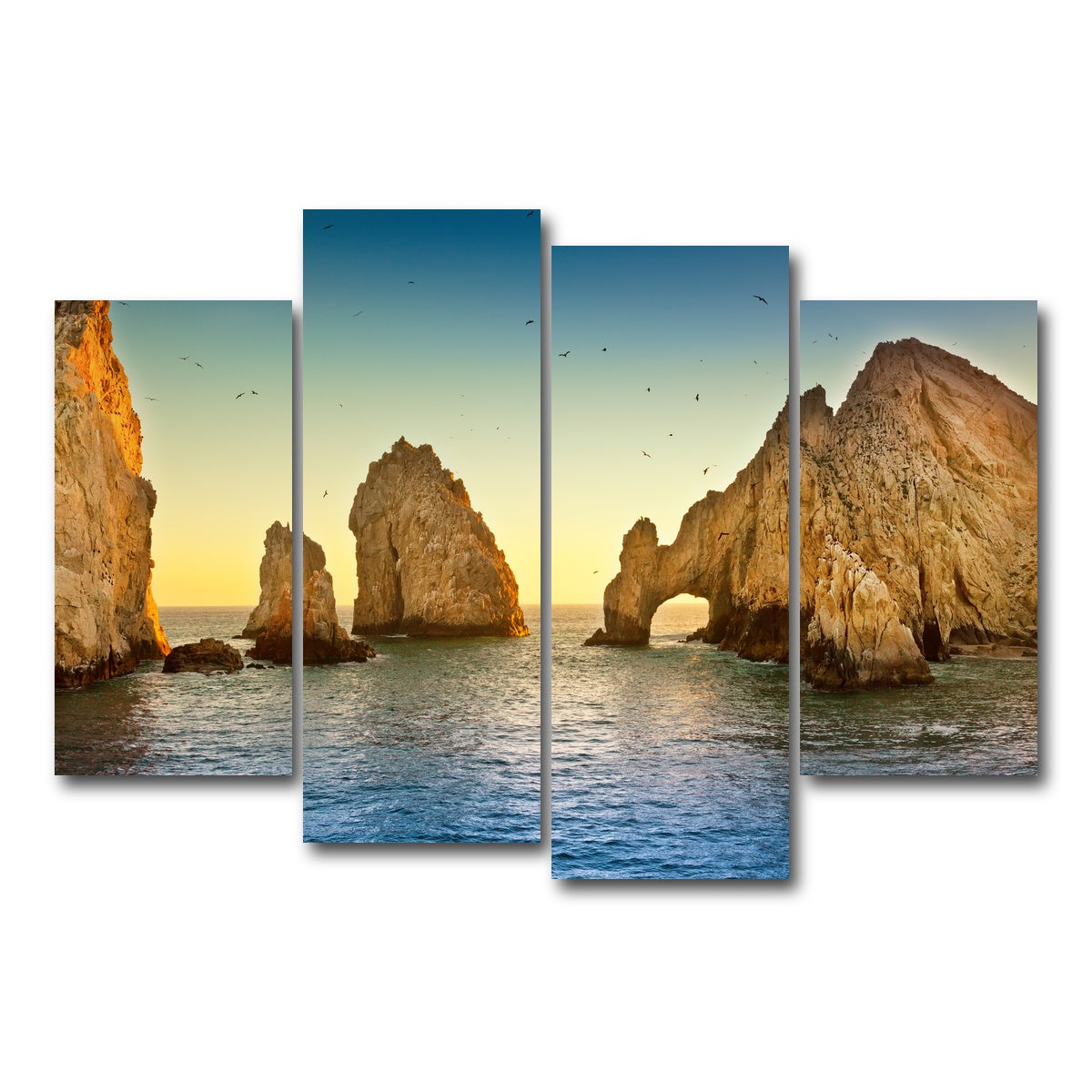 AUTO-MOCKUP WHITE | The Arch Of Cabo San Lucas | 4 Piece | Gallery Wrap Canvas | group=4_short