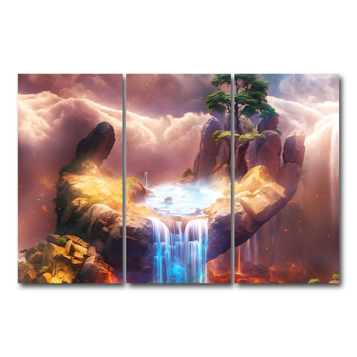 AUTO-MOCKUP WHITE | The Artistry of Nature's Hand | 3 Piece | Gallery Wrap Canvas | group=12x24